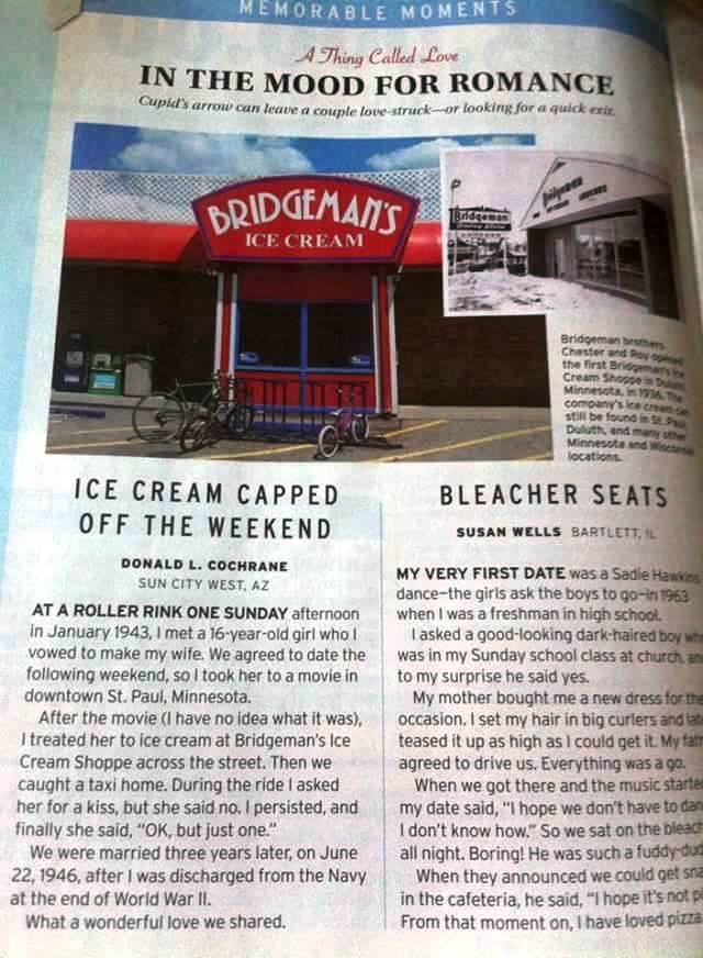 Bridgeman's Ice Cream in Reminisce Magazine